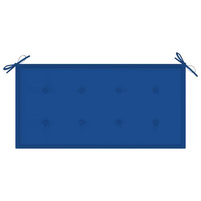 vidaXL Gartenbank mit Königsblauer Auflage 112 cm Massivholz Teak