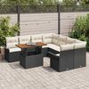 vidaXL Garten-Sofa-Set mit Speicher 9 pcs Schwarz Poly Rattan