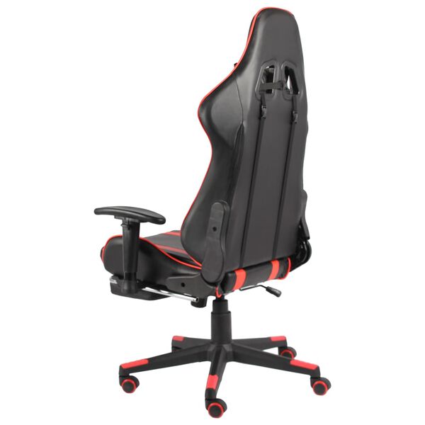 vidaXL Gaming-Stuhl mit Fu&szlig;st&uuml;tze Drehbar Rot PVC