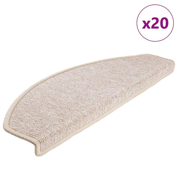 vidaXL Stufenmatten 20 Stk. 65x24x4 cm Taupe Halbrund Gro&szlig;