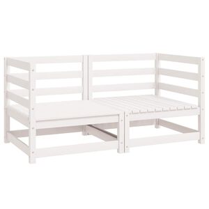 vidaXL Garten-Ecksofas 2 Stk. Wei&szlig; Kiefer Massivholz