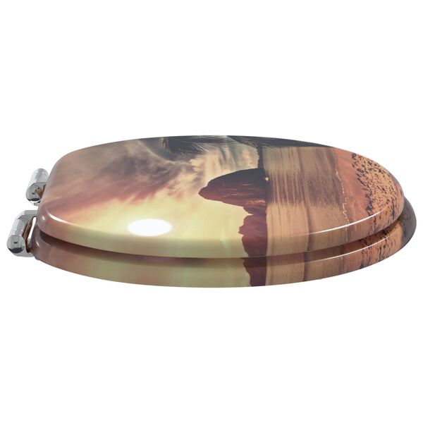 vidaXL Toilettensitz 2 pcs Orange 44 x 38 cm MDF-Platte