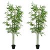 vidaXL Kunstbambusbaum 2 pcs Gr&uuml;n 60 x 18 x 190 cm Stoff und Bambus