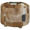 vidaXL Hocker Ziegenleder Rund 50x50x45 cm
