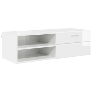 vidaXL Holzschrank 100,5 x 39 x 30 cm Hochglanz Wei&szlig; Holzwerkstoff