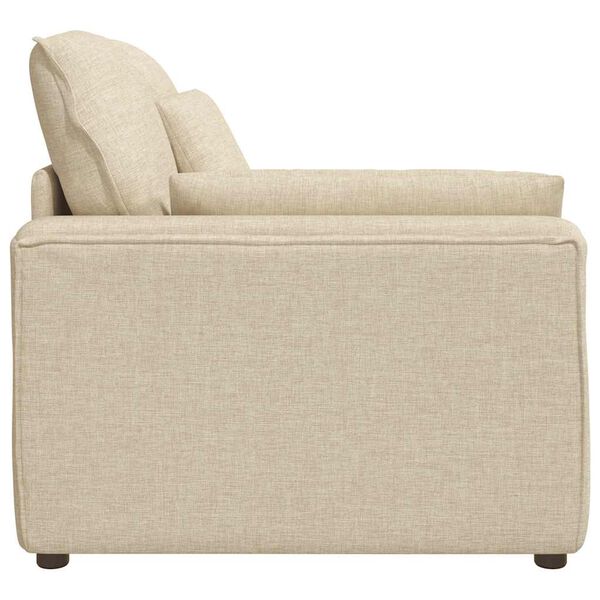 vidaXL Modulares Sofa Endmodul mit Armlehne Kissen Creme 100 cm