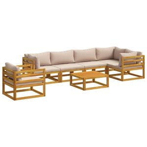 vidaXL Sofa-Set 7 stk. Natur Massivholz Akazie