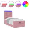 vidaXL Ottoman-Bett mit Matratzen & LEDs Rosa 90x190 cm Samt