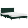 vidaXL Bett mit Matratze "Hanko" Dunkelgr&uuml;n 140x190 cm Samt