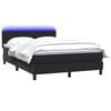 vidaXL Boxspringbett mit Matratze & LED Schwarz 160x220 cm Samt