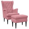 vidaXL Sessel mit Fu&szlig;hocker 2 stk. Rosa Samt