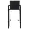 vidaXL 7-tlg. Garten-Bar-Set mit Armlehnen Poly Rattan Schwarz