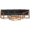 vidaXL Outdoor-Sofagarnitur mit Kissen 5 pcs Nat&uuml;rlich und Schwarz
