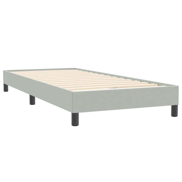 vidaXL Boxspringbett ohne Matratze Hellgrau 80x220 cm Samt