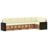vidaXL Ecksofa Set mit Kissen 6 pcs Natur und Creme Massivholz Akazie