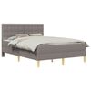 vidaXL Bettgestell mit Matratze mit Kopfteil Taupe 140 x 200 cm Stoff
