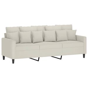 vidaXL 3-Sitzer-Sofa Creme 180 cm Samt