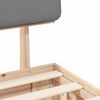 vidaXL Bettgestell mit gepolstertem Kopfteil Hellgrau 135 x 190 cm