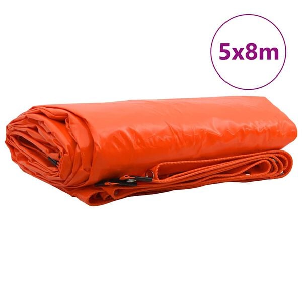 vidaXL Plane 650g / m&sup2; Orange 5 x 8 m Canvas mit PVC-Beschichtung