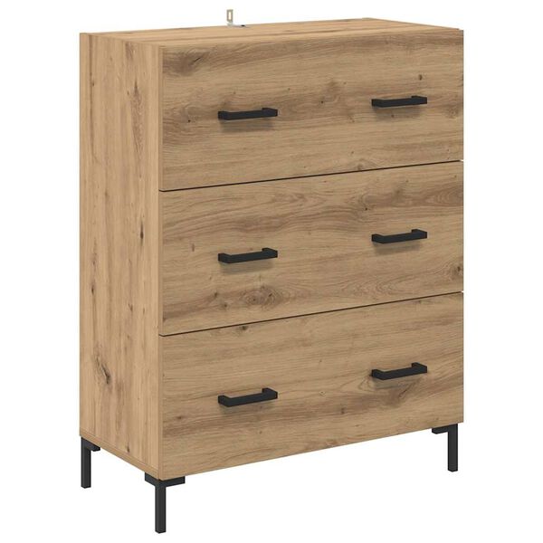 vidaXL Sideboard Artisan-Eiche 69,5 x 34 x 90 cm Verbundholz und Eisen