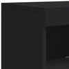 vidaXL Sideboards mit LED-Leuchten 3 Stk. Schwarz Holzwerkstoff