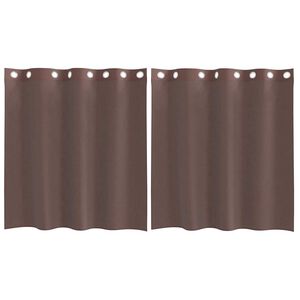 vidaXL Voile Vorh&auml;nge mit &Ouml;sen 2 Stk. Braun 140x140 cm
