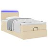 vidaXL Ottoman-Bett mit Matratze & LEDs Creme 90x190 cm Stoff