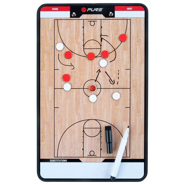 Pure2Improve Doppelseitiges Coach-Board Basketball 35&times;22 cm P2I100620