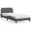 vidaXL Bett mit Matratze "Dover" Grau 100x200 cm Kunstleder