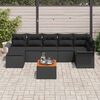 vidaXL Gartensofa-set mit Kissen 8 pcs Schwarz Poly-Rattan