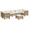 vidaXL 8-tlg. Garten-Sofagarnitur mit Kissen Beige Poly Rattan