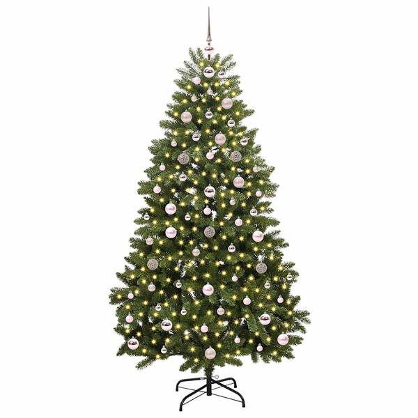 vidaXL K&uuml;nstlicher Weihnachtsbaum Gr&uuml;n 180 cm PVC und Metall