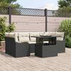 vidaXL Gartensofa-set mit Kissen 7 pcs Schwarz Poly-Rattan