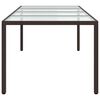 vidaXL 11-tlg. Garten-Essgruppe mit Kissen Braun Poly Rattan Glas
