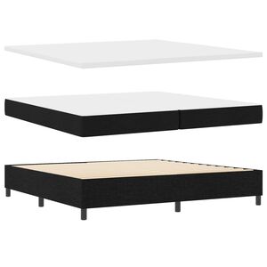vidaXL Boxspringbett mit Matratze mit LED Schwarz 200 x 200 cm Stoff