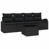 vidaXL Gartensofa-set 5 stk. 4-Sitzanzahl Schwarz Poly-Rattan