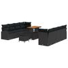 vidaXL Gartensofa-set 11 stk. Schwarz Poly-Rattan