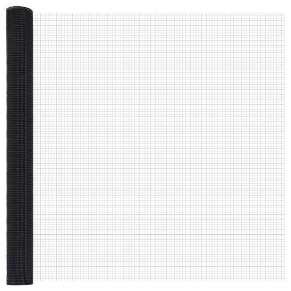 vidaXL Geschweißter Drahtzaun Grau 1,6 x 10 m Stahl