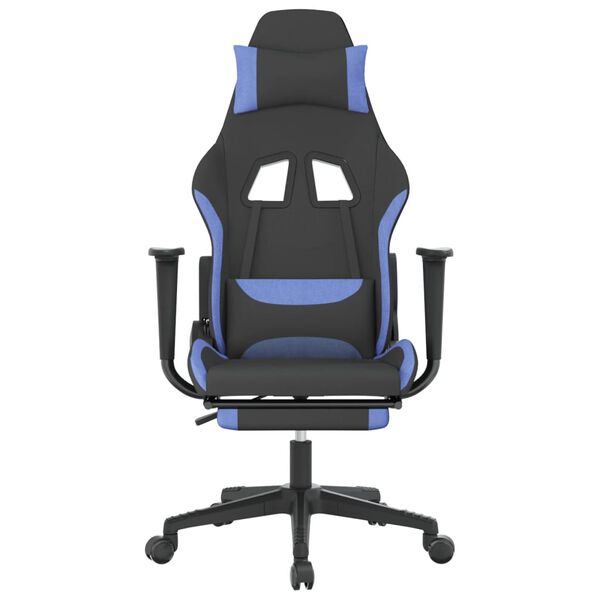 vidaXL Gaming-Stuhl mit Fu&szlig;st&uuml;tze Schwarz und Blau Stoff