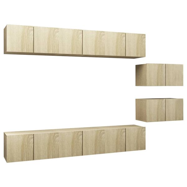 vidaXL TV-Schr&auml;nke 8 Stk. Sonoma-Eiche Holzwerkstoff