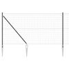 vidaXL Euro-Zaun mit Stacheln 10 x 1,2 m PVC-beschichteter Stahl Grau