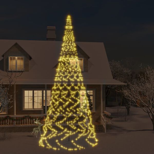vidaXL LED-Weihnachtsbaum f&uuml;r Fahnenmast Warmwei&szlig; 3000 LEDs 800 cm