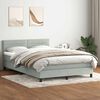 vidaXL Boxspringbett mit Matratze Hellgrau 160x220 cm Samt