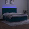 vidaXL Boxspringbett mit Matratze & LED Dunkelblau 160x200 cm Samt