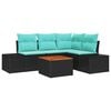 vidaXL Gartensofa-set 5 stk. Schwarz Poly-Rattan