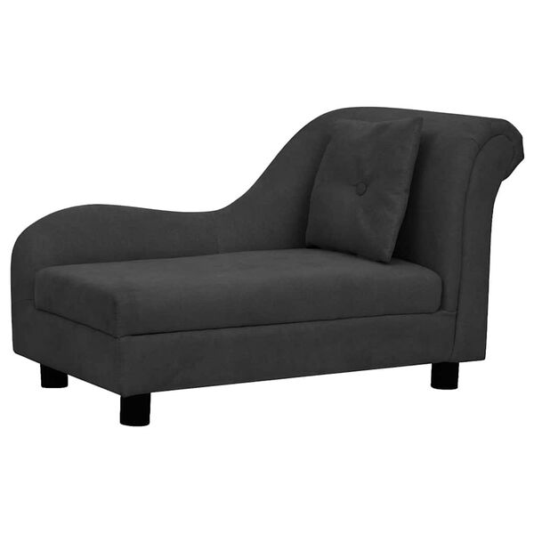 vidaXL Hundesofa mit Kissen Schwarz 83x44x44 cm Plüsch