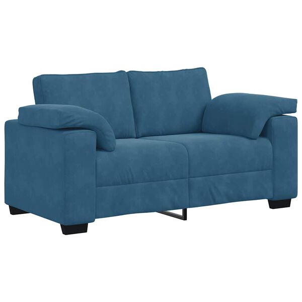 vidaXL Zweisitzer-Sofa Blau 120 cm Samt