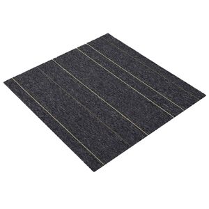 vidaXL Teppichfliese Dunkelgrau mit Streifen 50 x 50 cm 4 pcs