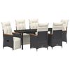 vidaXL Garten Essgruppe 7 stk. Schwarz Poly-Rattan