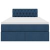vidaXL Bett mit Stauraum und LED mit Matratze Blau 120 x 190 cm Stoff